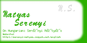 matyas serenyi business card